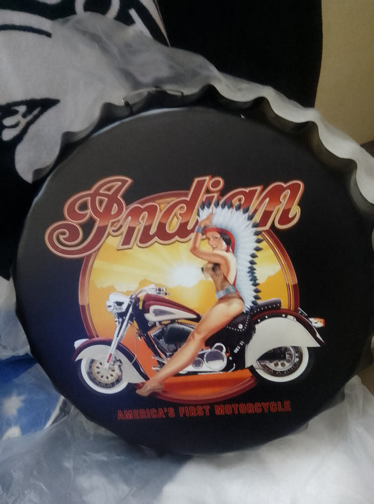 INdian motorcycle bottle Cap Tin sign